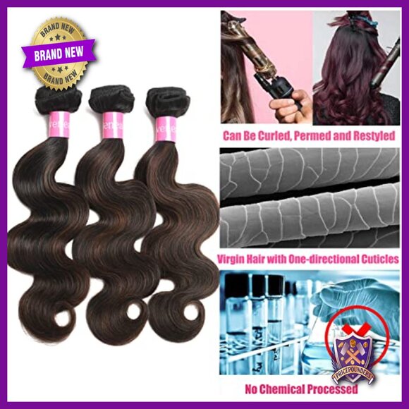 Brazilian Body Wave Virgin Hair Extensions 3 Bundles 10 12 14 Inch